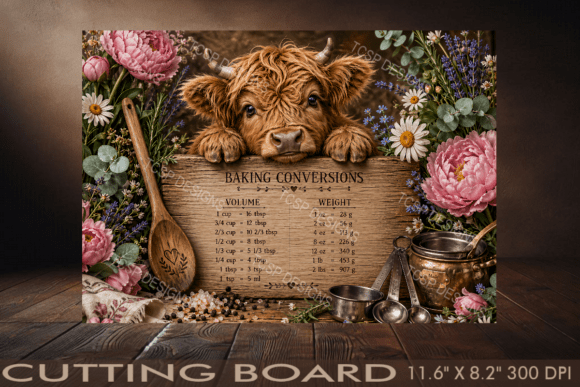 Highland Cow Conversions Cutting Board Graphic Crafts By TCSP Designs