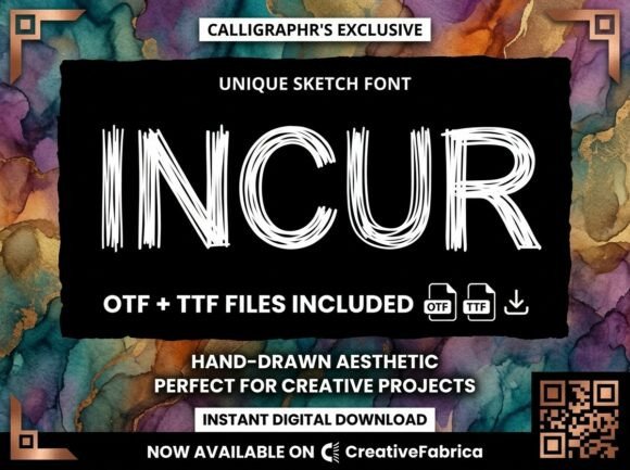 Incur Font PNG with transparent background - Preview 1