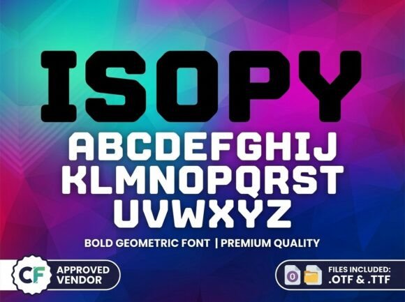 Isopy Font PNG with transparent background - Preview 1
