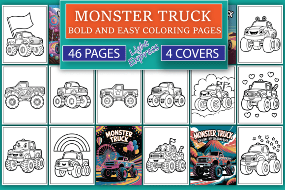 MONSTER TRUCK Coloring Pages for Kids