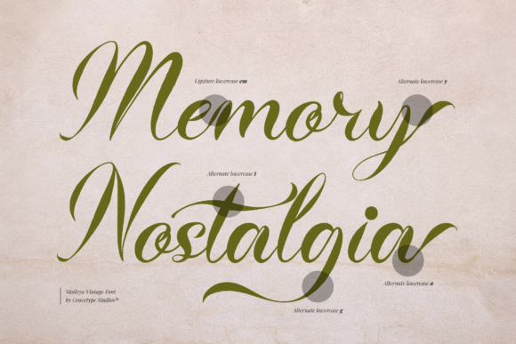 Maileya Vintage Font PNG with transparent background - Preview 1