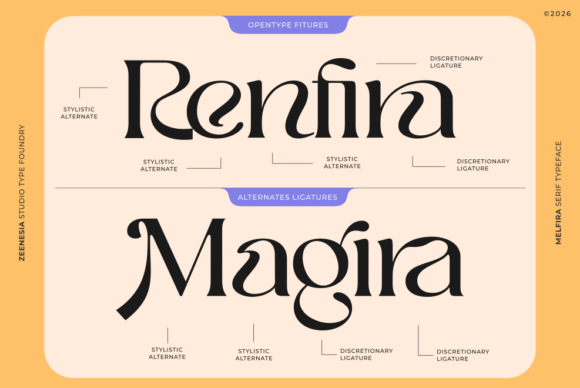 Melfira Font PNG with transparent background - Preview 4
