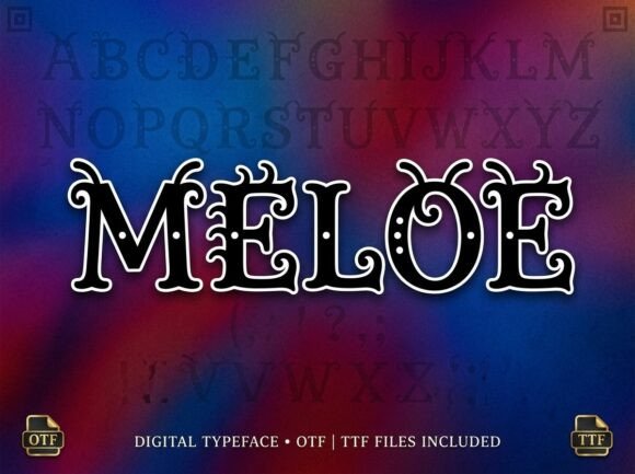 Meloe Font PNG with transparent background - Preview 1