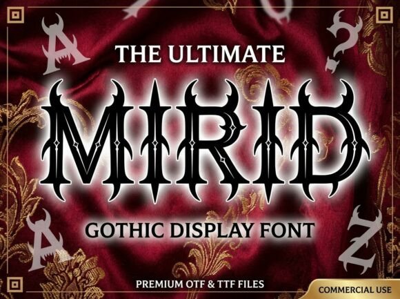 Mirid Font PNG with transparent background - Preview 1