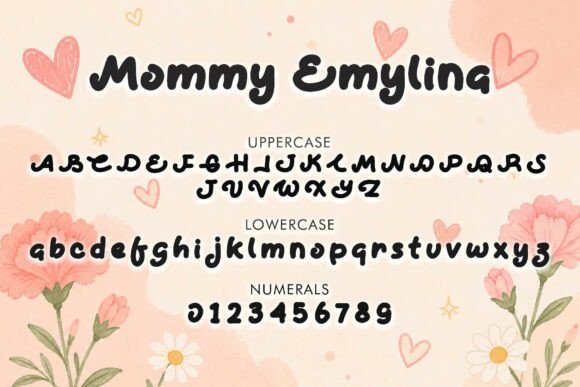 Mommy Emylina Font PNG with transparent background - Preview 3