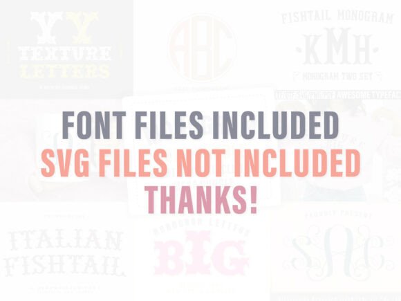 Monogram Bundle Font PNG with transparent background - Preview 3