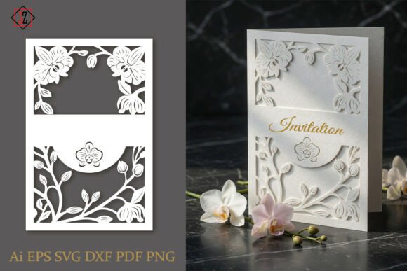 Orchid Floral Frame / Cut File