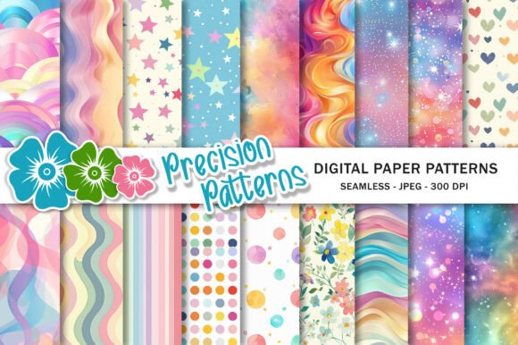 Pastel Rainbow Digital Paper