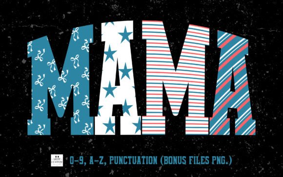 Patriotic Blue Font PNG with transparent background - Preview 1