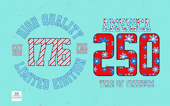 Patriotic Set 2 Font PNG with transparent background - Preview 2