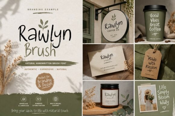 Rawlyn Brush Font PNG with transparent background - Preview 6