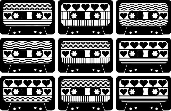 Retro Cassette Tape SVG Clipart Heart Grafica Creazioni Di mhrana730