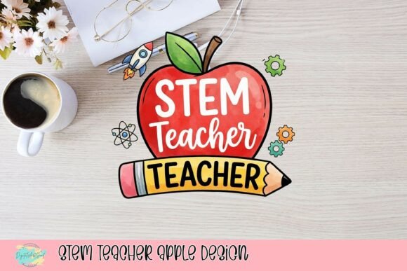 STEM Teacher Apple Design Graphic by DigitalArtGood · Creative Fabrica
