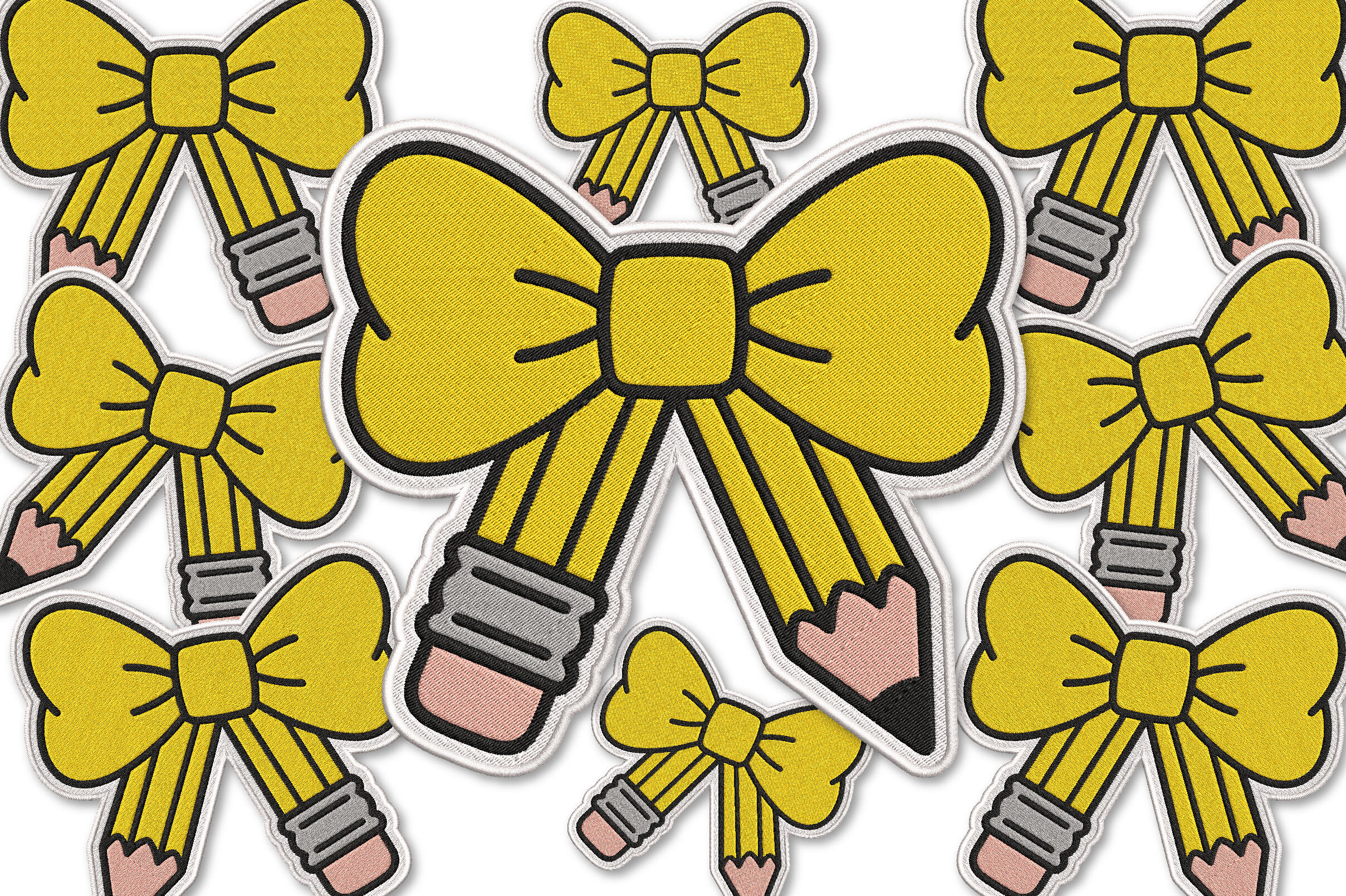 School Supplies Patch Embroidery