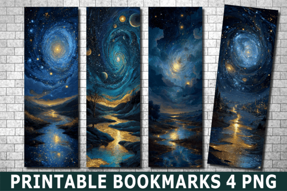 Starry Night Galaxy River Space Bookmark