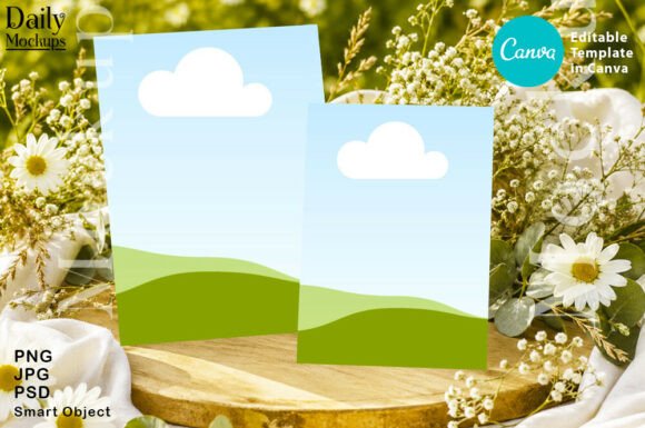 Two 5x7 Card Invitation Mockup