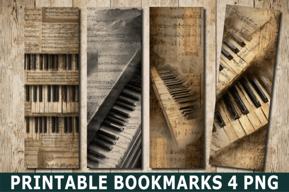 Vintage Sheet Music Piano Keys Bookmark