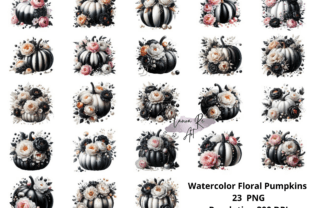 Watercolor Floral Pumpkins Graphic by Laura Re ART · Creative Fabrica