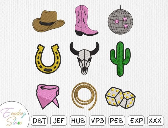 Western Patches Embroidery Design Set