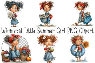 Whimsical Little Summer Girl PNG Clipart Graphic by RevolutionCraft ...