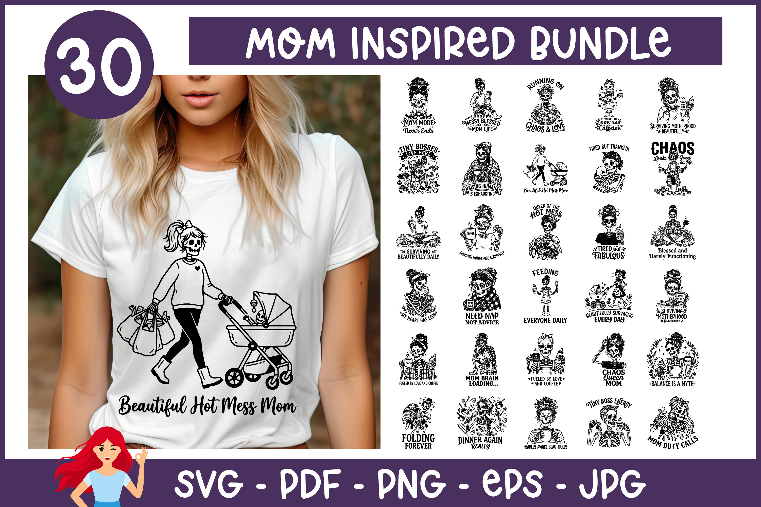 30 Mom Inspired Bundle SVG Graphic by reddish · Creative Fabrica