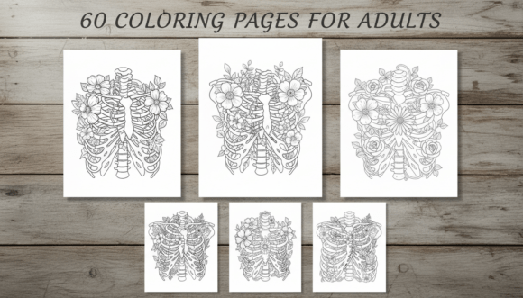 60 Floral Human Skeleton Coloring Pages