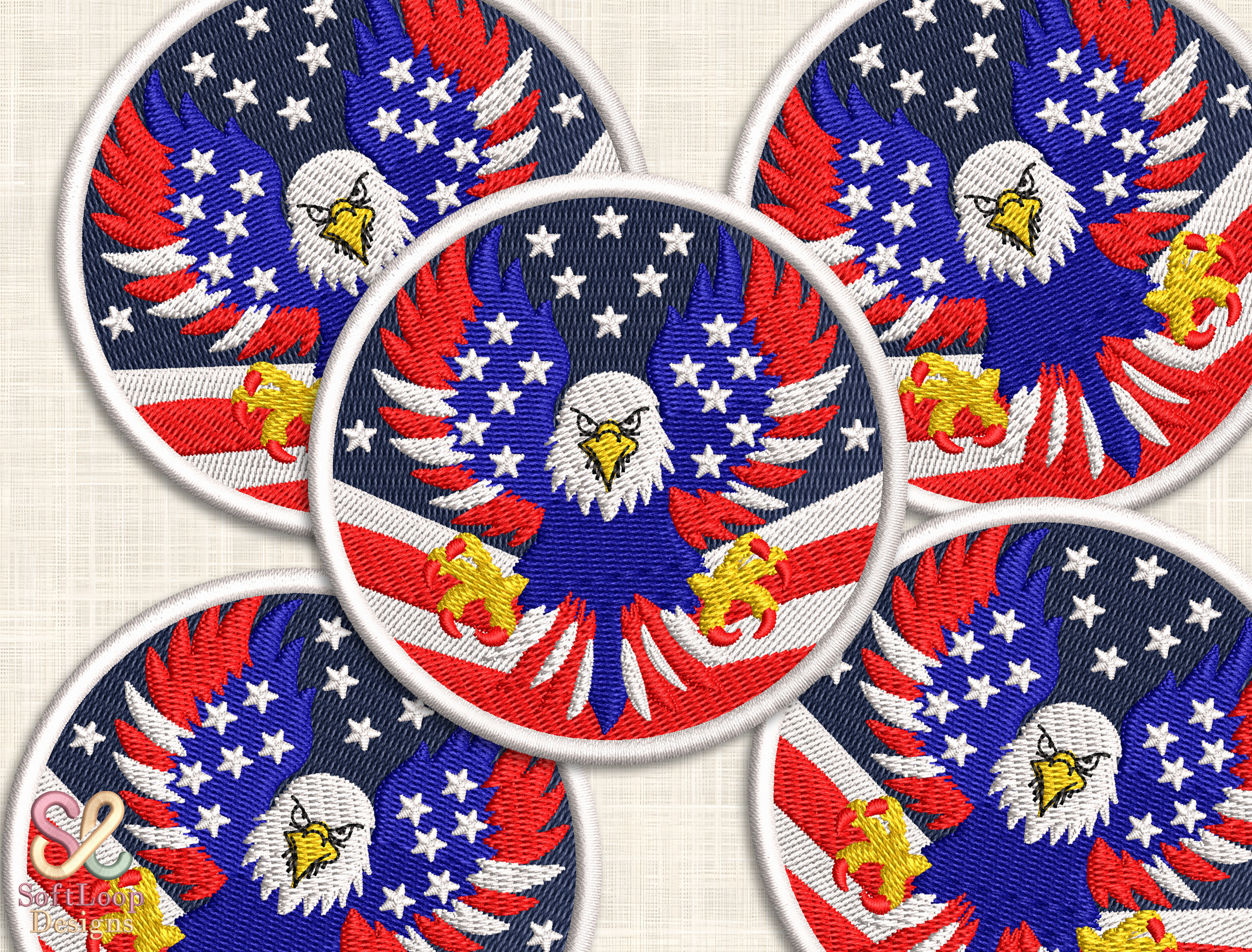 AMERICAN FLAG EAGLE Patch Embroidery
