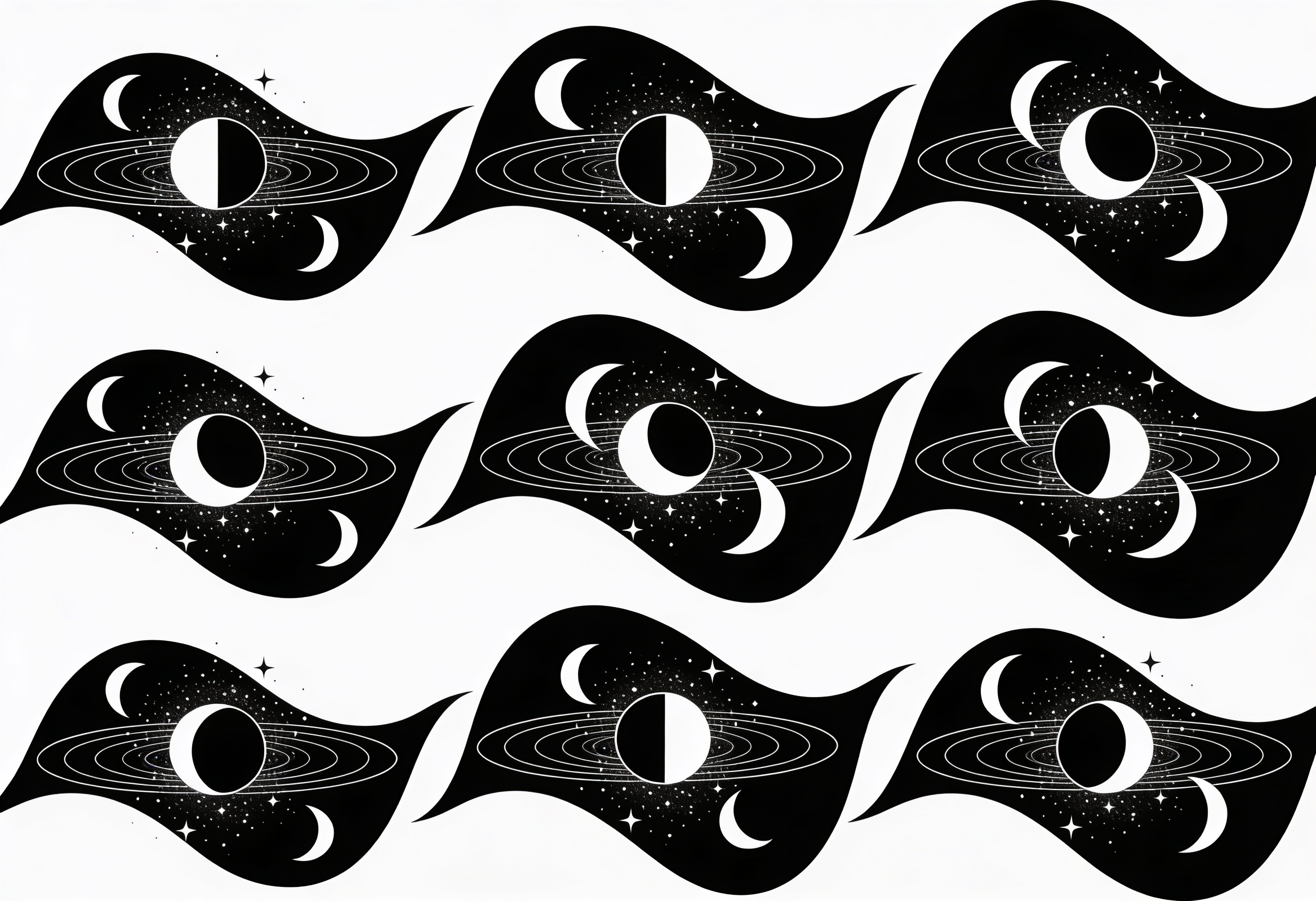 Celestial Moon Phases Stars Space