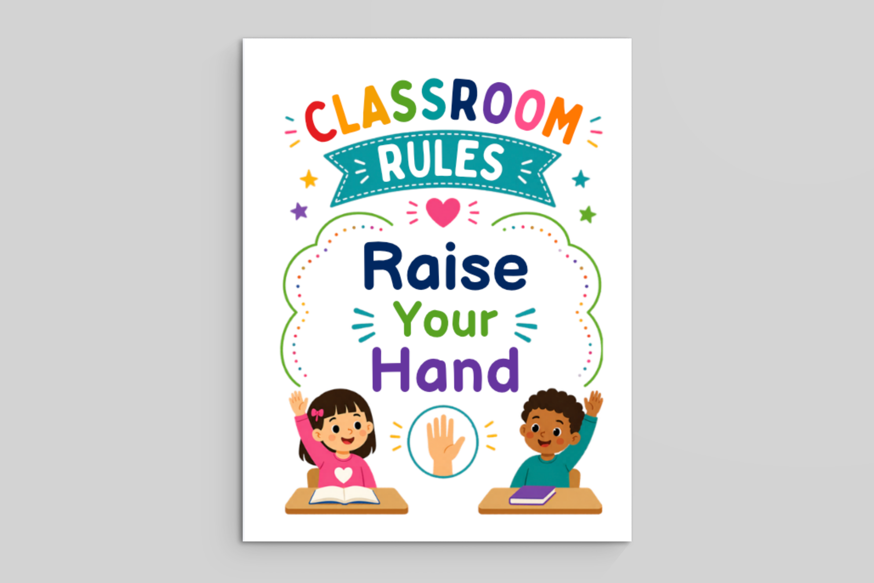 Classroom Rules Raise Your Hand - Canva