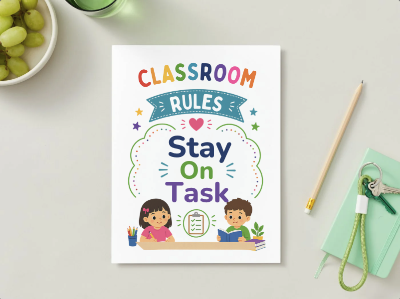 Classroom Rules Stay on Task Canva