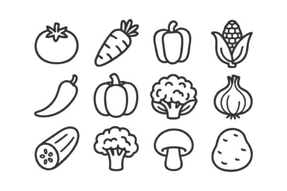 Collection of Icons, Fresh Vegetables