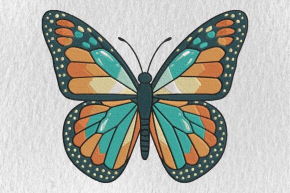 Colorful Butterfly Embroidery Design