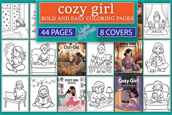 Cozy Girl Coloring Pages for Adults