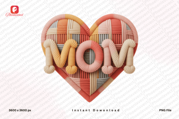 Crochet Quilt Heart Mom Mama PNG