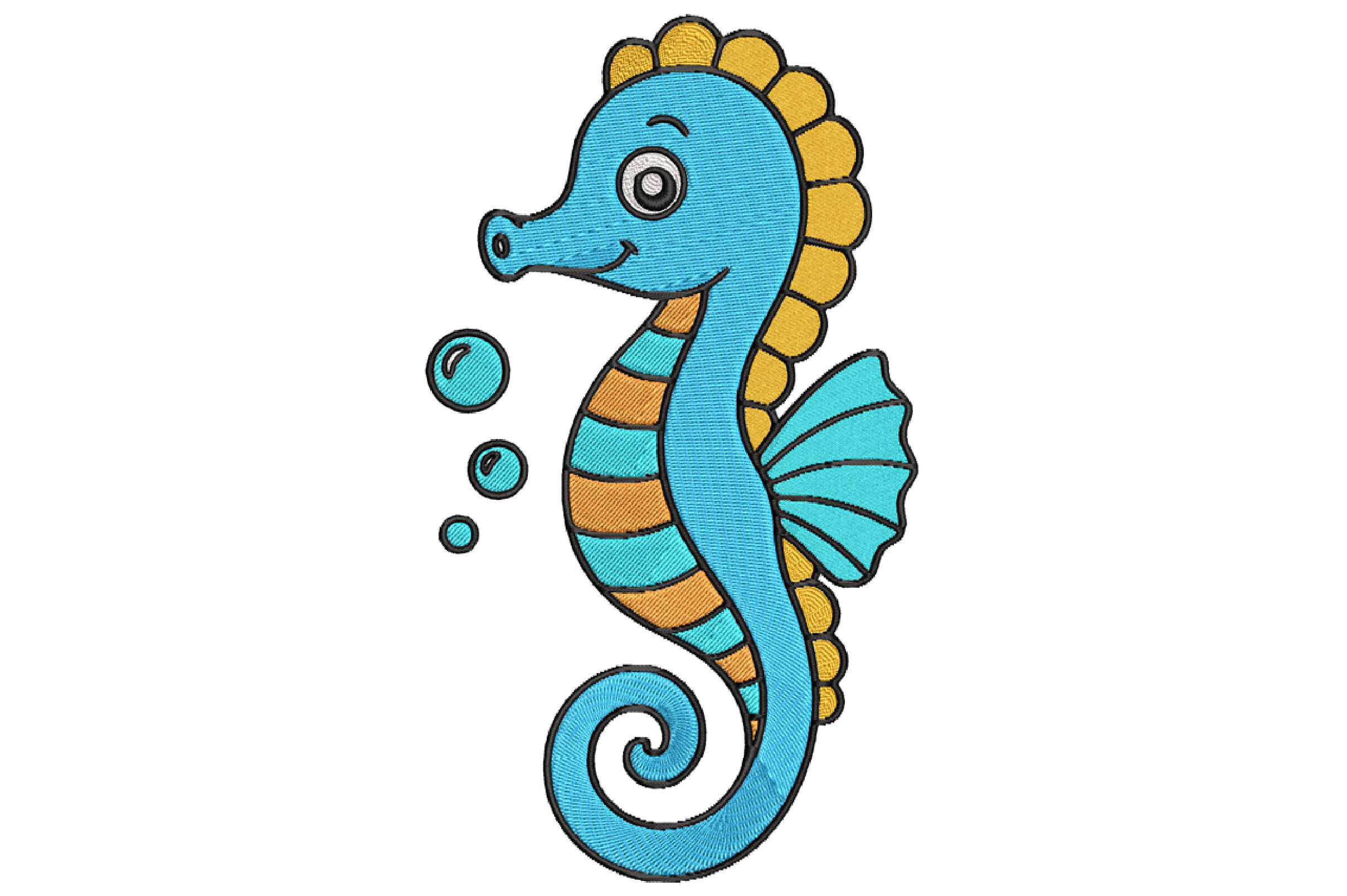 Cute Seahorse Embroidery Design