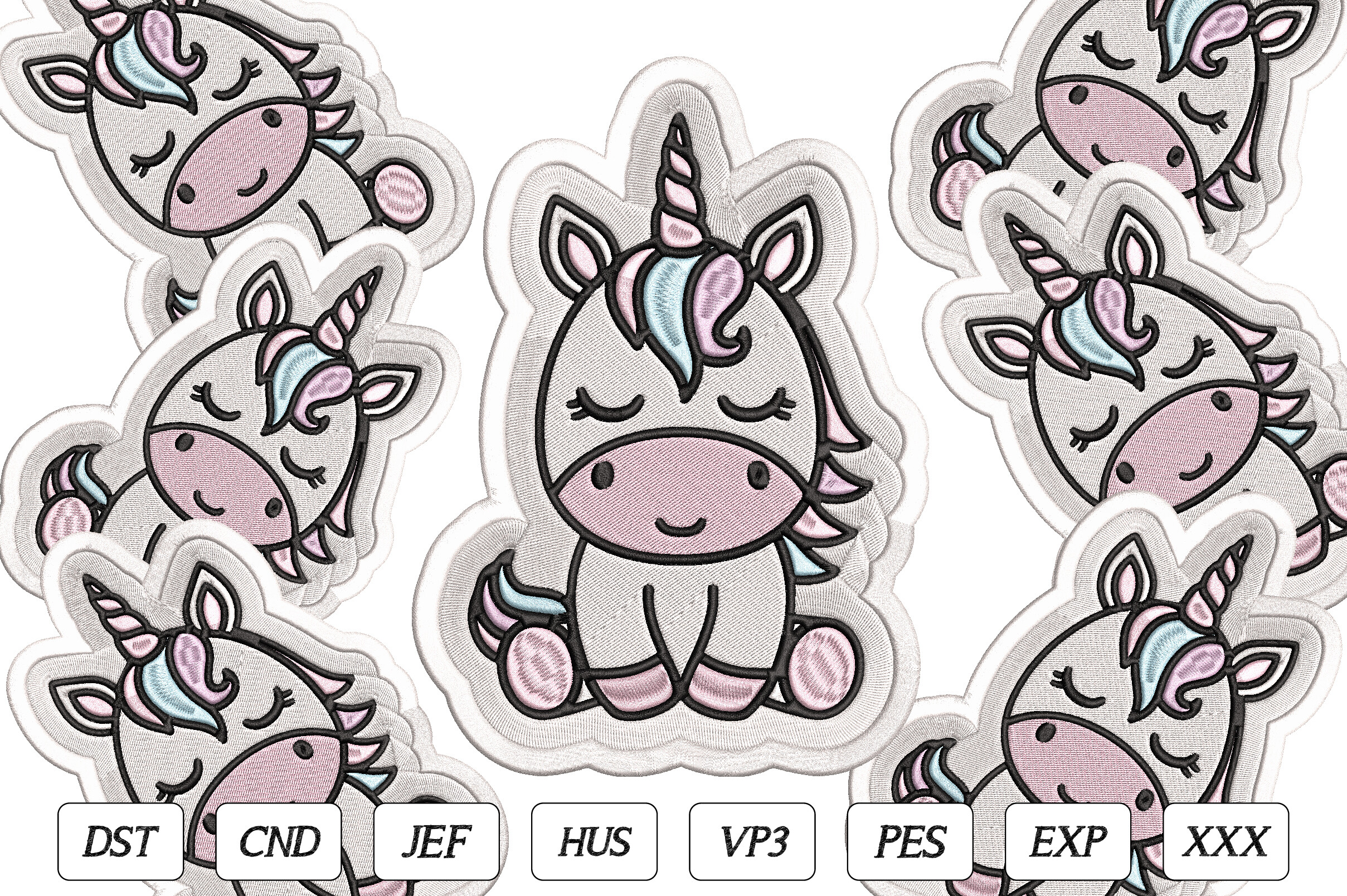 Cute Unicorn Embroidery Design