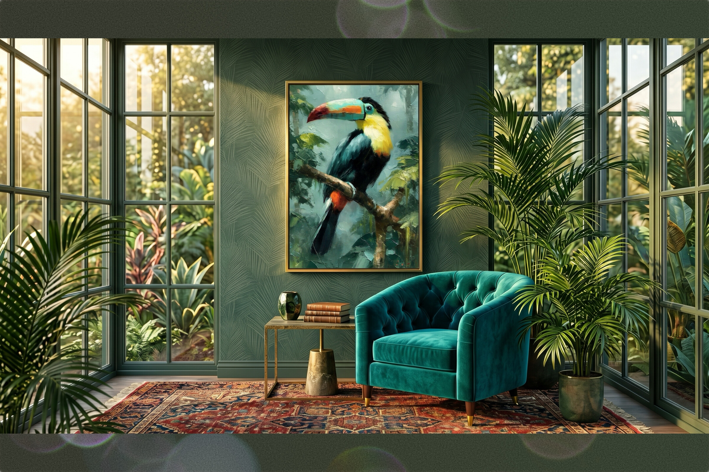 Exotic Toucan Tropical Impasto Art