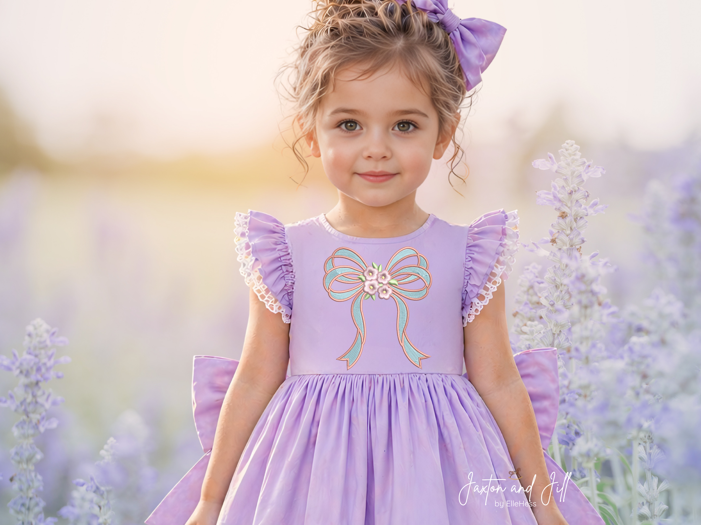 Floral Coquette Bow Embroidery Design