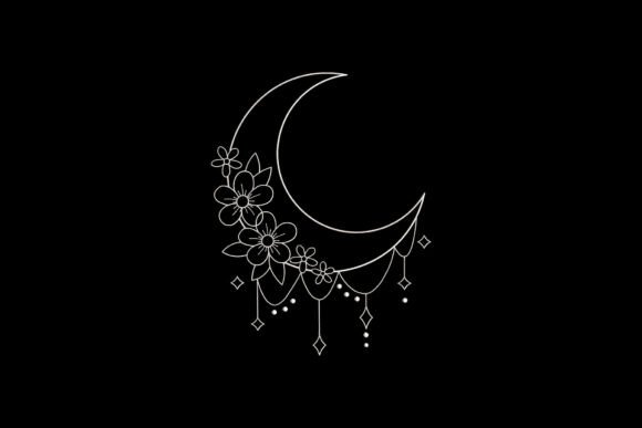Floral Crescent Moon