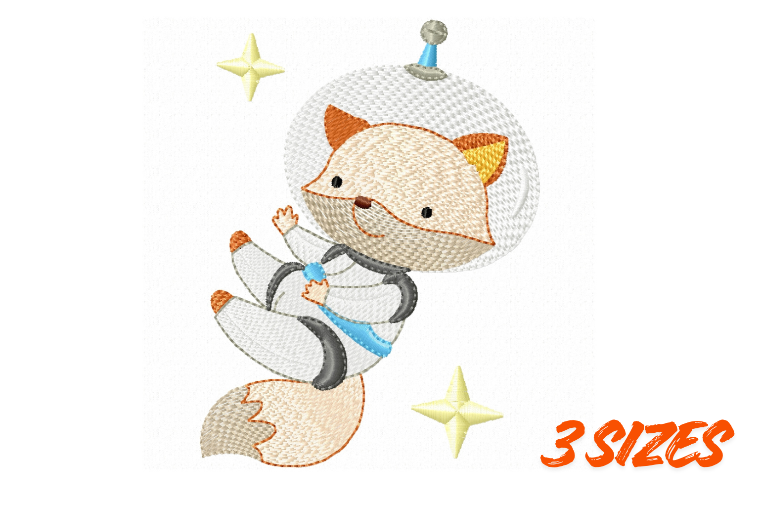 Fox Astronaut Embroidery Design File