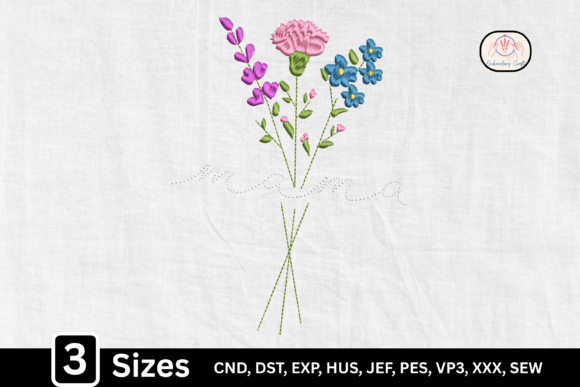 Line Art Bouquet Floral Mama