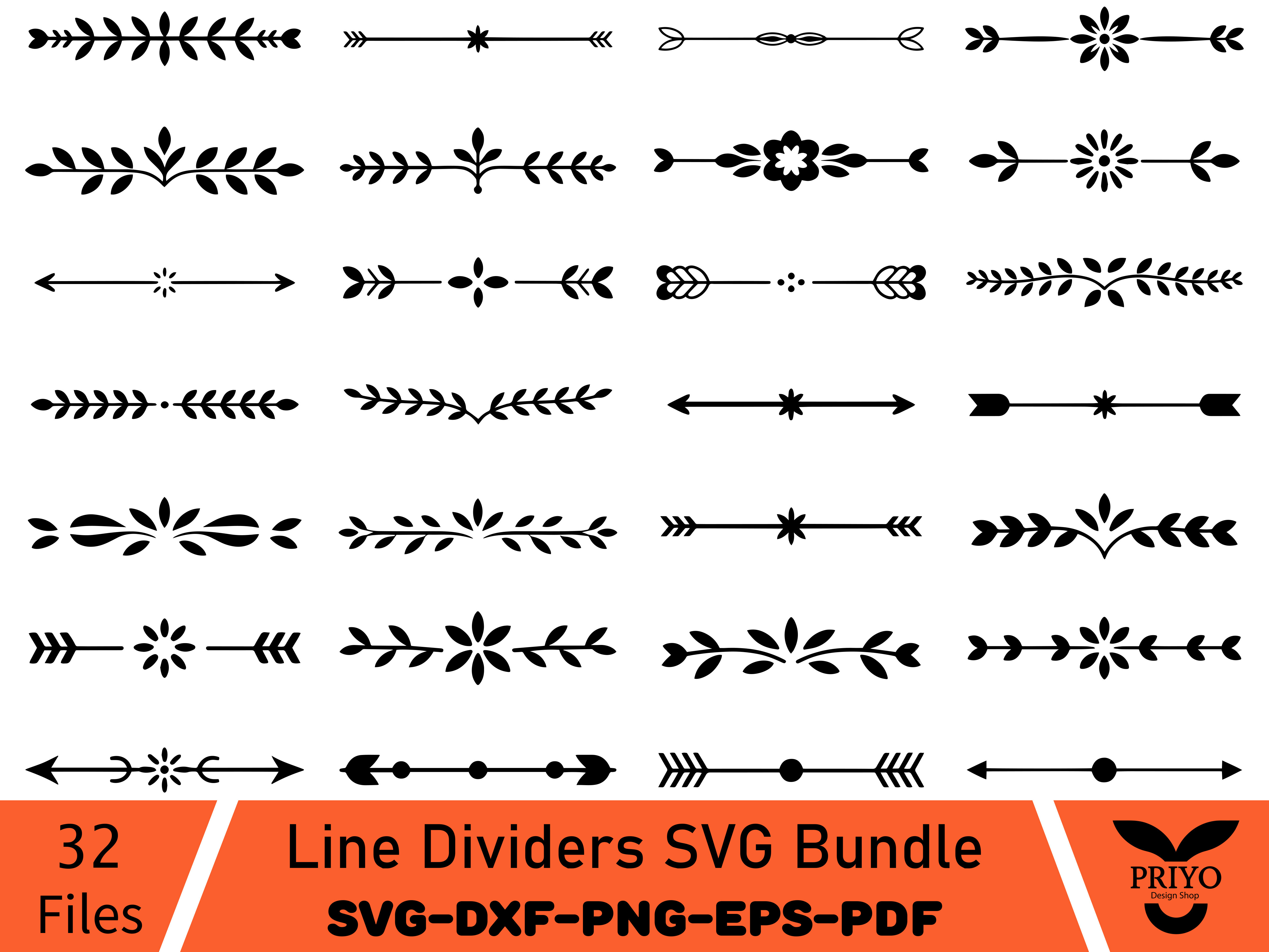 Line Dividers SVG Bundle Graphic by Priyo Design Shop · Creative Fabrica