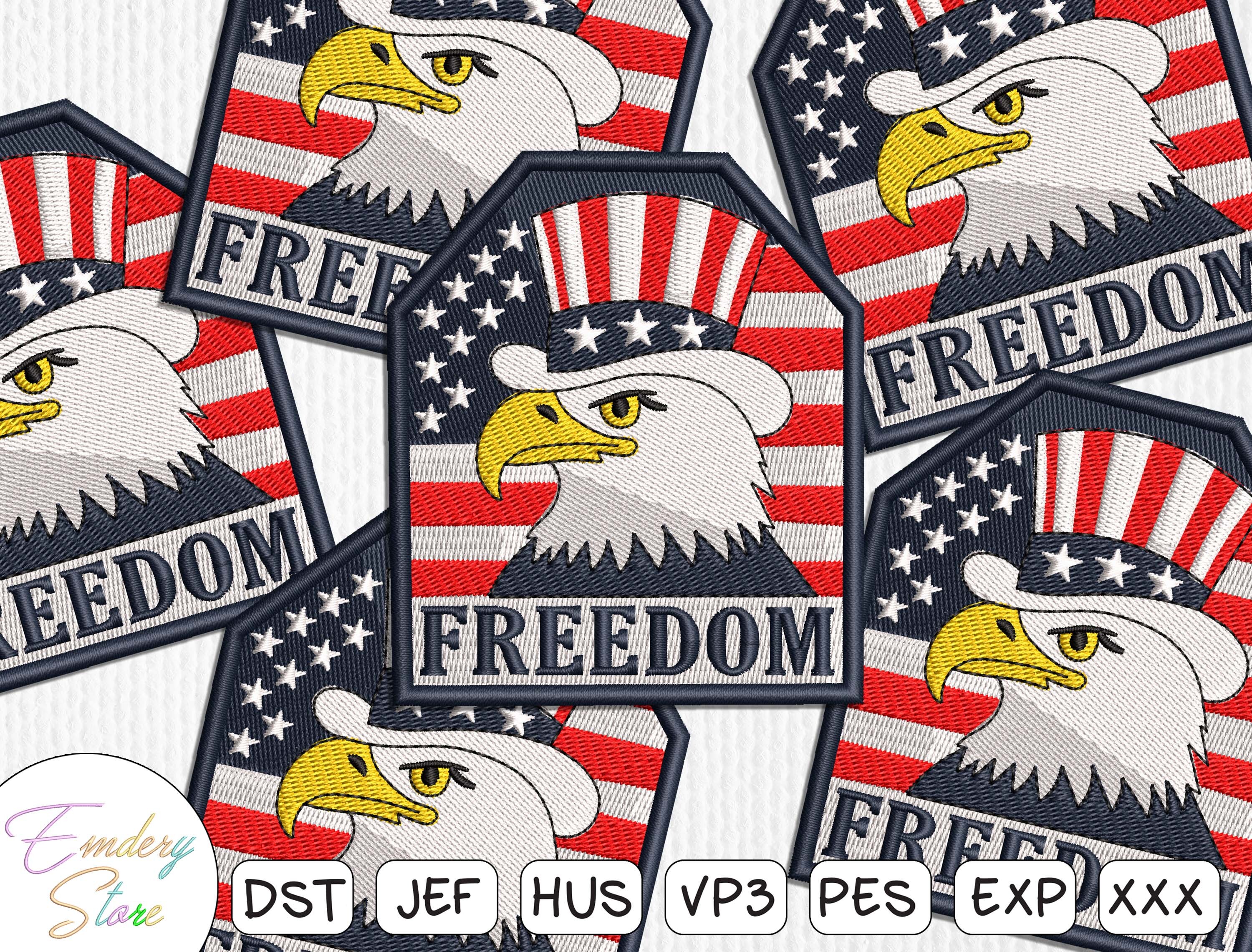 Patriotic Eagle Patch Embroidery Design