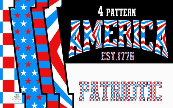 Patriotic Set 3 Font PNG with transparent background - Preview 5
