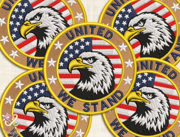 Patriotic USA Patch Embroidery Design