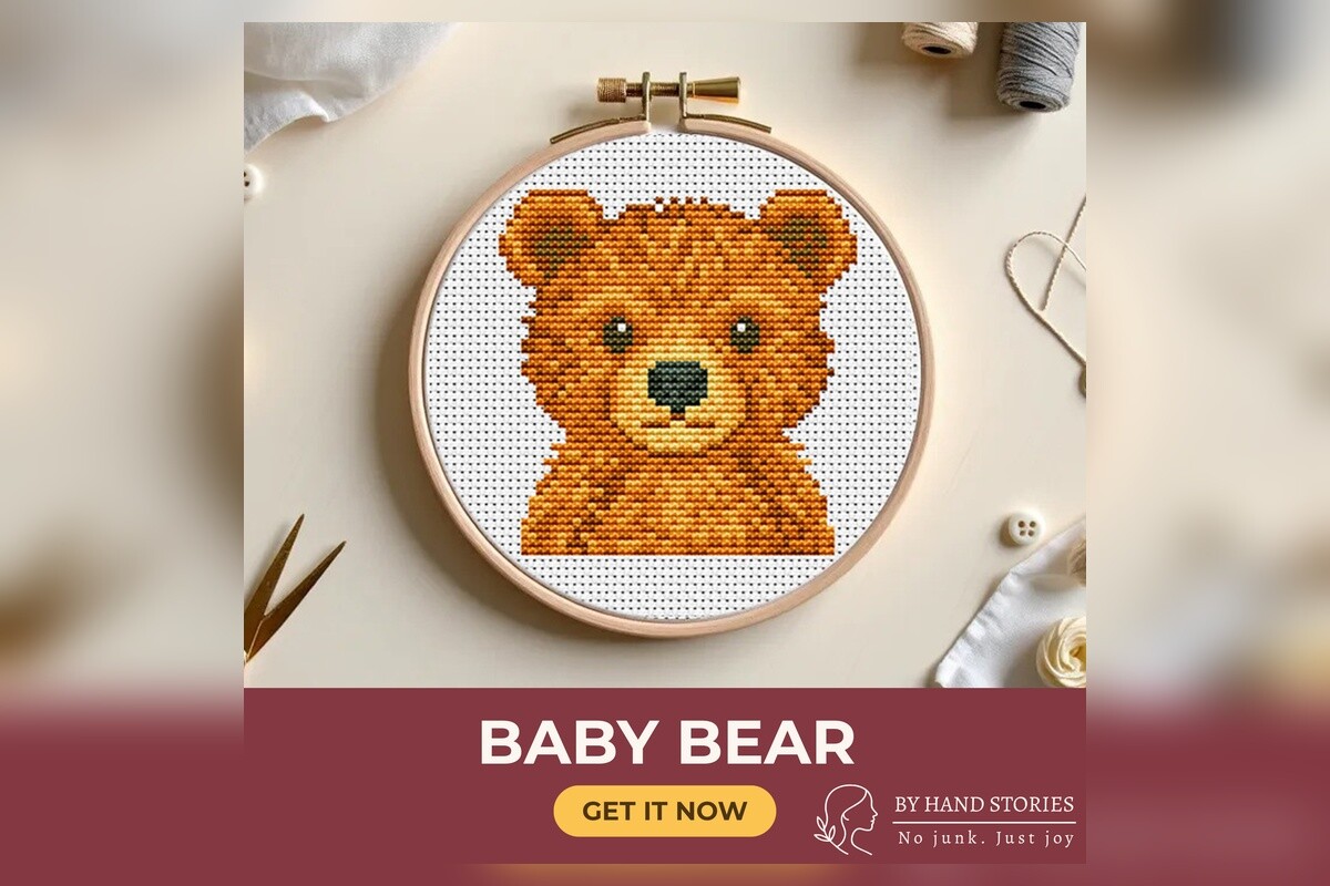 Portrait of a Baby Bear Cross Stitch Pat