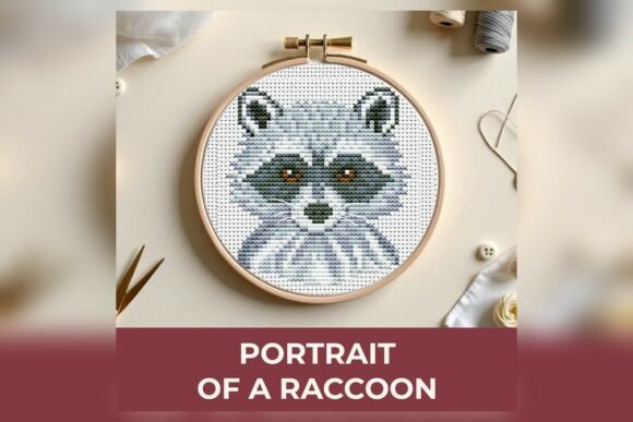 Portrait of a Raccoon Cross Stitch Patte