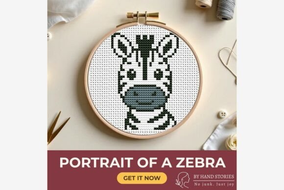 Portrait of a Zebra Cross Stitch Pattern