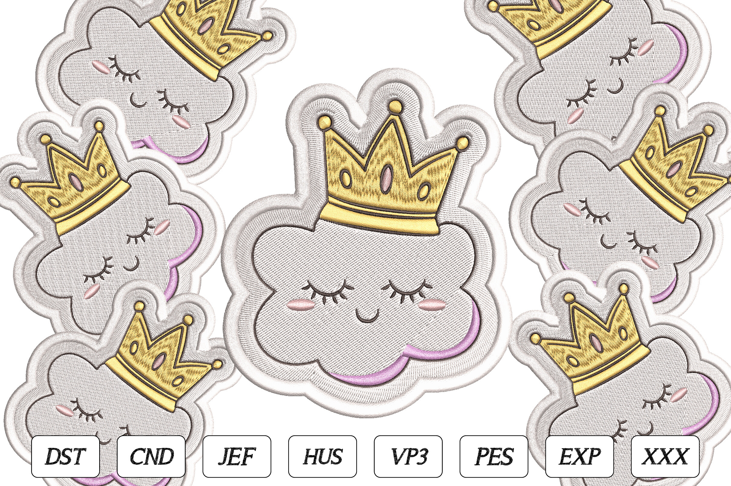 Princess Cloud Embroidery Design