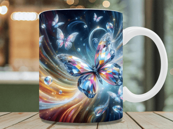 Prism Crystal Butterfly Cosmos Mug Wrap Graphics